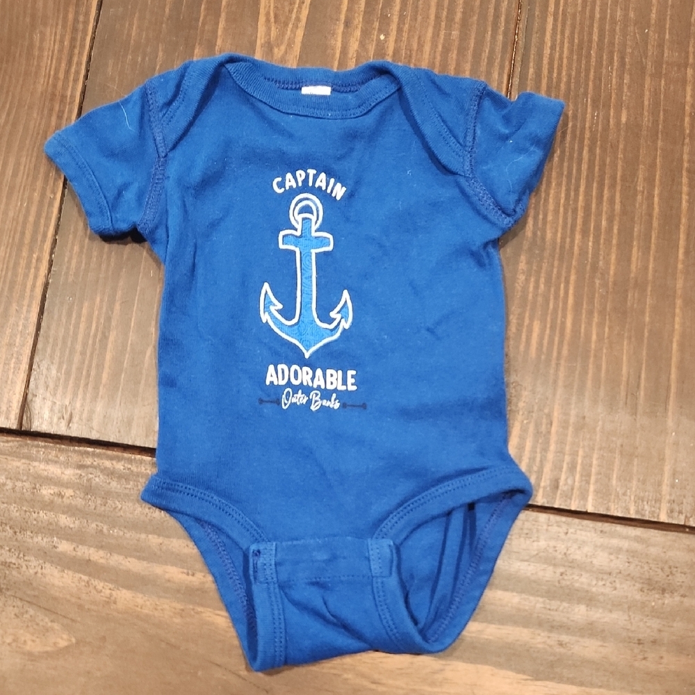 Blue Captain Adorable Baby Onesie